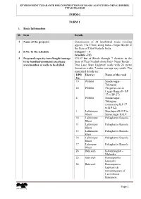 FORM-1 Page 1 FORM 1 I. Basic Information Sl. Item Details 1 Name