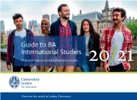 Guide to BA International Studies 20/21 Find Your Way Around International Studies