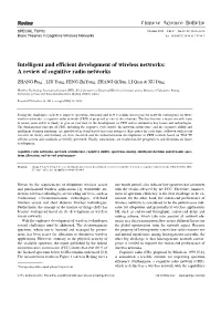 Intelligent and Efficient Development of Wireless Networks: a Review of Cognitive Radio Networks