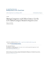 Mining Companies and CSR in Guinea: Use the U.N