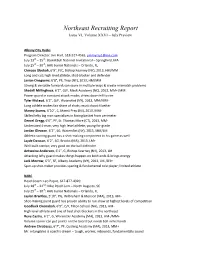 Northeast Recruiting Report Issue VI, Volume XXVI – July Preview