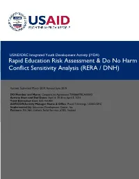 Rapid Education Risk Assessment & Do No Harm Conflict Sensitivity