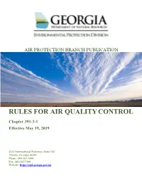 Rules for Air Quality Control