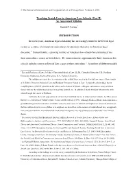 Teaching Jewish Law in American Law Schools–Part II: an Annotated Syllabus
