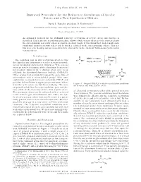 Improved Procedure for the Reductive Acetylation of Acyclic Esters and a New Synthesis of Ethers