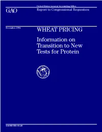 RCED-95-28 Wheat Pricing: Information on Transition to New