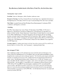 Recollections of Initial Attack of the Barry Point Fire, the First Three Days