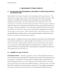 Toxicological Profile for Nitrate and Nitrite