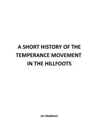 A Short History of the Temperance Movement in the Hillfoots, by Ian