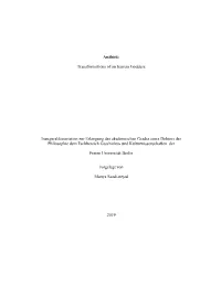 Anāhitā: Transformations of an Iranian Goddess Inauguraldissertation Zur
