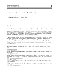 Applications of Convex Analysis Within Mathematics