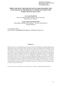 Changes in Social Organisation and Livelihood of the Berawan Community Since the Formation of Malaysia