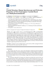 Crystal Structure, Raman Spectroscopy and Dielectric Properties of New Semiorganic Crystals Based on 2-Methylbenzimidazole