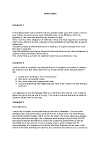 Draft Project Complaint 1 I Have Always Been Led to Believe That As A