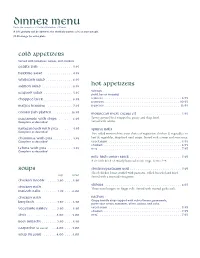 ESKD Dinner Menu 1.5.10.Indd
