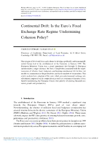 Is the Euro's Fixed Exchange Rate Regime Undermining Cohesion Policy?
