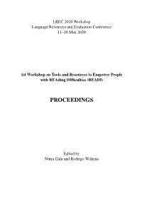 Proceedings of the 1St Workshop on Tools and Resources to Empower