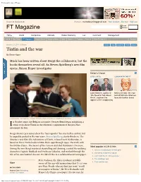 Tintin and the War - FT.Com