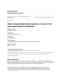 Climate Change Mitigation Beyond Agriculture: a Review of Food System Opportunities and Implications