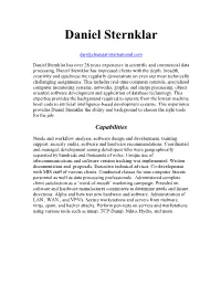 Daniel Sternklar What I Do Tech