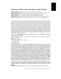 Foundations of Modern Query Languages for Graph Databases1