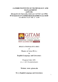 GANDHI INSTITUTE of TECHNOLOGY and MANAGEMENT (GITAM) (Deemed to Be University, Estd