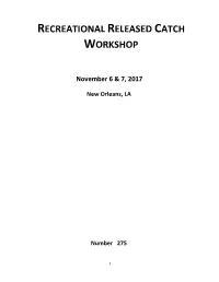 Recreational Released Catch Workshop