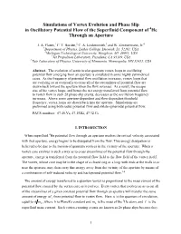 Simulations of Vortex Evolution and Phase Slip in Oscillatory Potential Flow of the Superfluid Component of 4He Through an Aperture