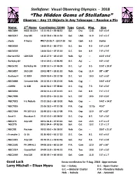 The Printable Telescope Observing Olympics Check List In