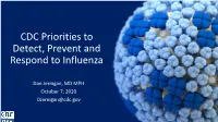 CDC Priorities to Detect, Prevent and Respond to Influenza