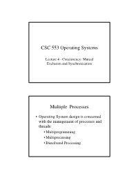 CSC 553 Operating Systems Multiple Processes