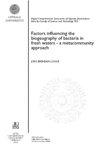 Factors Influencing the Biogeography of Bacteria in Fresh