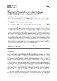 Helping the Visually Impaired See Via Image Multi-Labeling Based on Squeezenet CNN