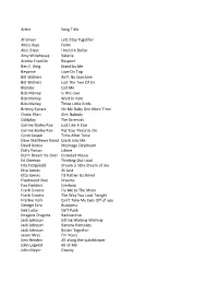 Julia Kirk Master Song List