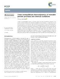 Linear Nonequilibrium Thermodynamics of Reversible Periodic Processes and Chemical Oscillations Cite This: Phys