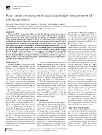 Polar Desert Chronologies Through Quantitative Measurements of Salt Accumulation
