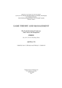 Game Theory and Management