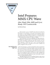 Intel Prepares MMX CPU Wave After Weak 1996, AMD and Cyrix Ready 1997 Counterstrike