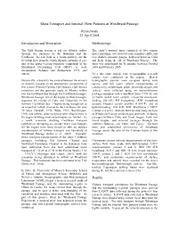 Mass Transport and Internal Flow Patterns at Windward Passage