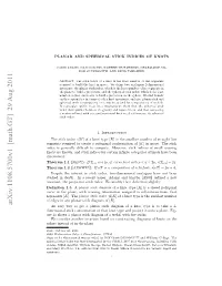 Planar and Spherical Stick Indices of Knots