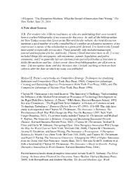 Bibliography of My Sources for This Piece