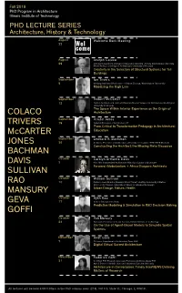 Fall 2019 Phd Lecture Series