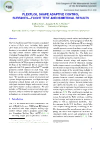 Flexfloil Shape Adaptive Control Surfaces—Flight Test and Numerical Results
