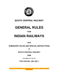 General Rules Indian Railways