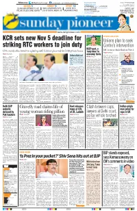 KCR Sets New Nov 5 Deadline for Striking RTC Workers to Join Duty