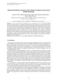 Optimization-Based Evolutionary Data Mining Techniques for Structural Health Monitoring