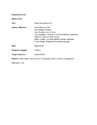 Proposal for C2x WG14 ​N2542 Title: Defer Mechanism for C Author