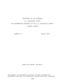 This Report Is Preliminary and Has Not Been Reviewed for Conformity with the U.S