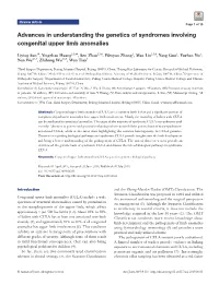 Advances in Understanding the Genetics of Syndromes Involving Congenital Upper Limb Anomalies