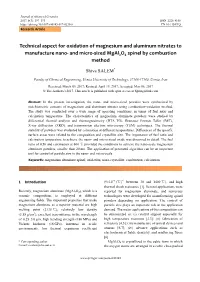 And Micro-Sized Mgal2o4 Spinel by Combustion Method